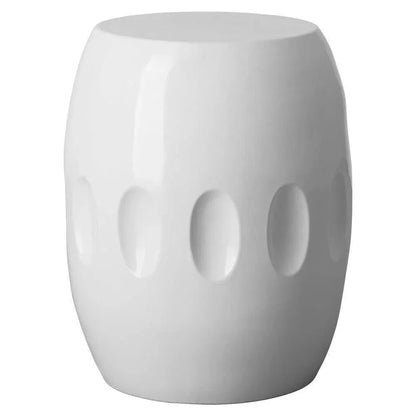 22 in. Orion Ceramic Garden Stool-Garden Stools-Emissary-White-LOOMLAN