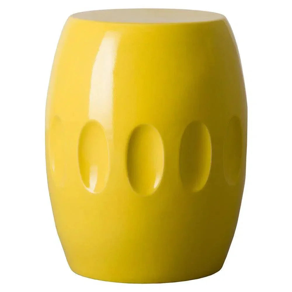 22 in. Orion Ceramic Garden Stool-Garden Stools-Emissary-Yellow-LOOMLAN