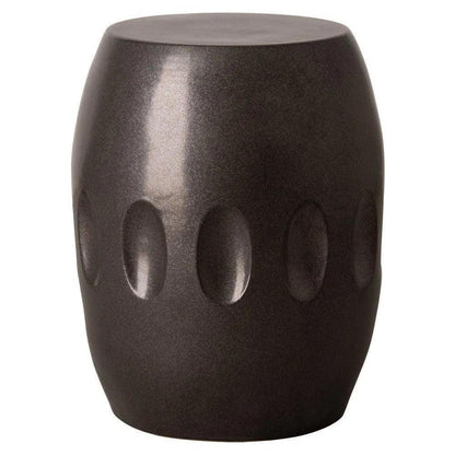 22 in. Orion Ceramic Garden Stool-Garden Stools-Emissary-Gunmetal-LOOMLAN