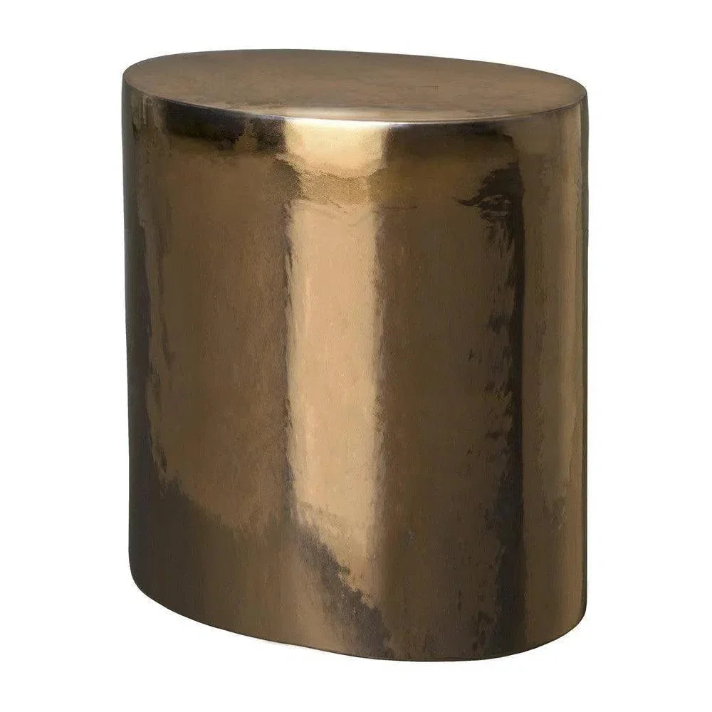 22 in. Oval Ceramic Outdoor Garden Stool-Garden Stools-Emissary-Gold-LOOMLAN
