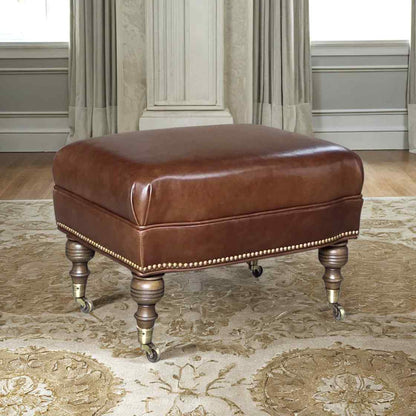 Corrine Leather Rectangular Ottoman