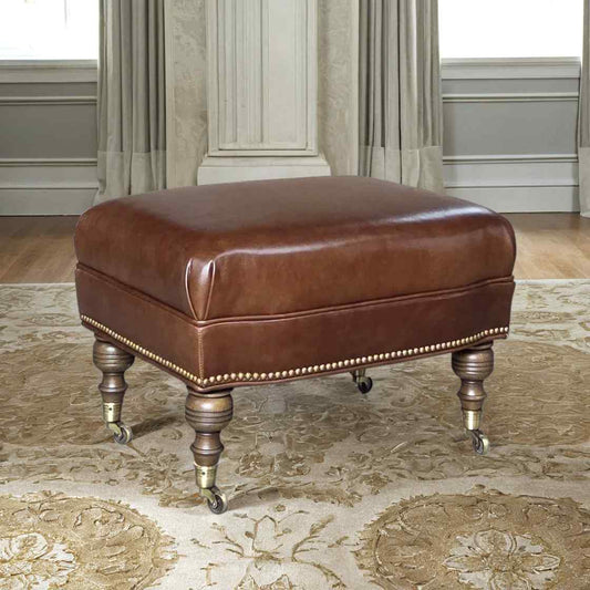 Corrine Leather Rectangular Ottoman