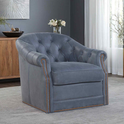 Corrine Leather Elegance Swivel Chair