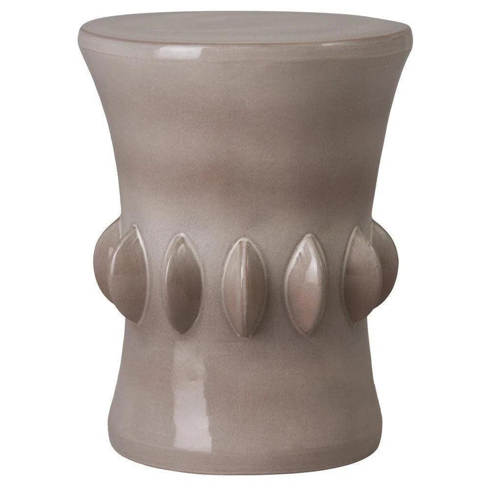 22.5 in. Jewel Outdoor Decorative Garden Stool-Garden Stools-Emissary-Light Gray-LOOMLAN