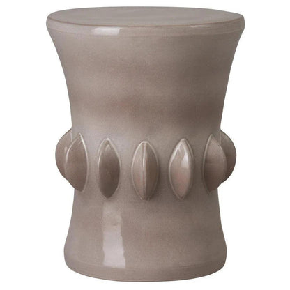 22.5 in. Jewel Outdoor Decorative Garden Stool-Garden Stools-Emissary-Light Gray-LOOMLAN
