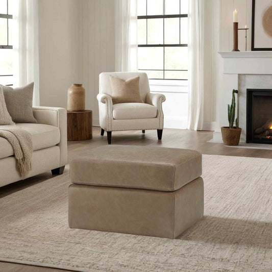Repose Luxurious Leather Ottoman
