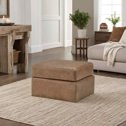 Repose Luxurious Leather Ottoman