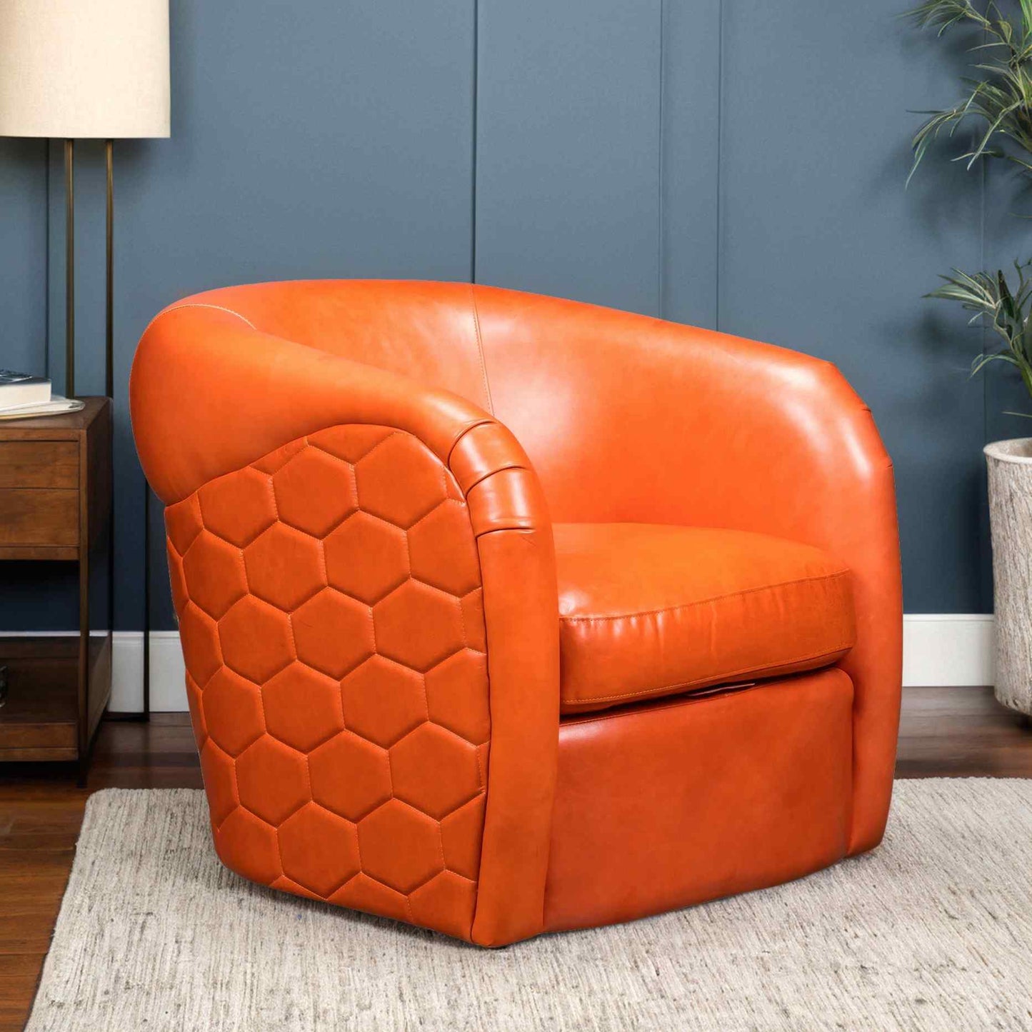 A'Buzz Leather Modern Design Swivel Chair