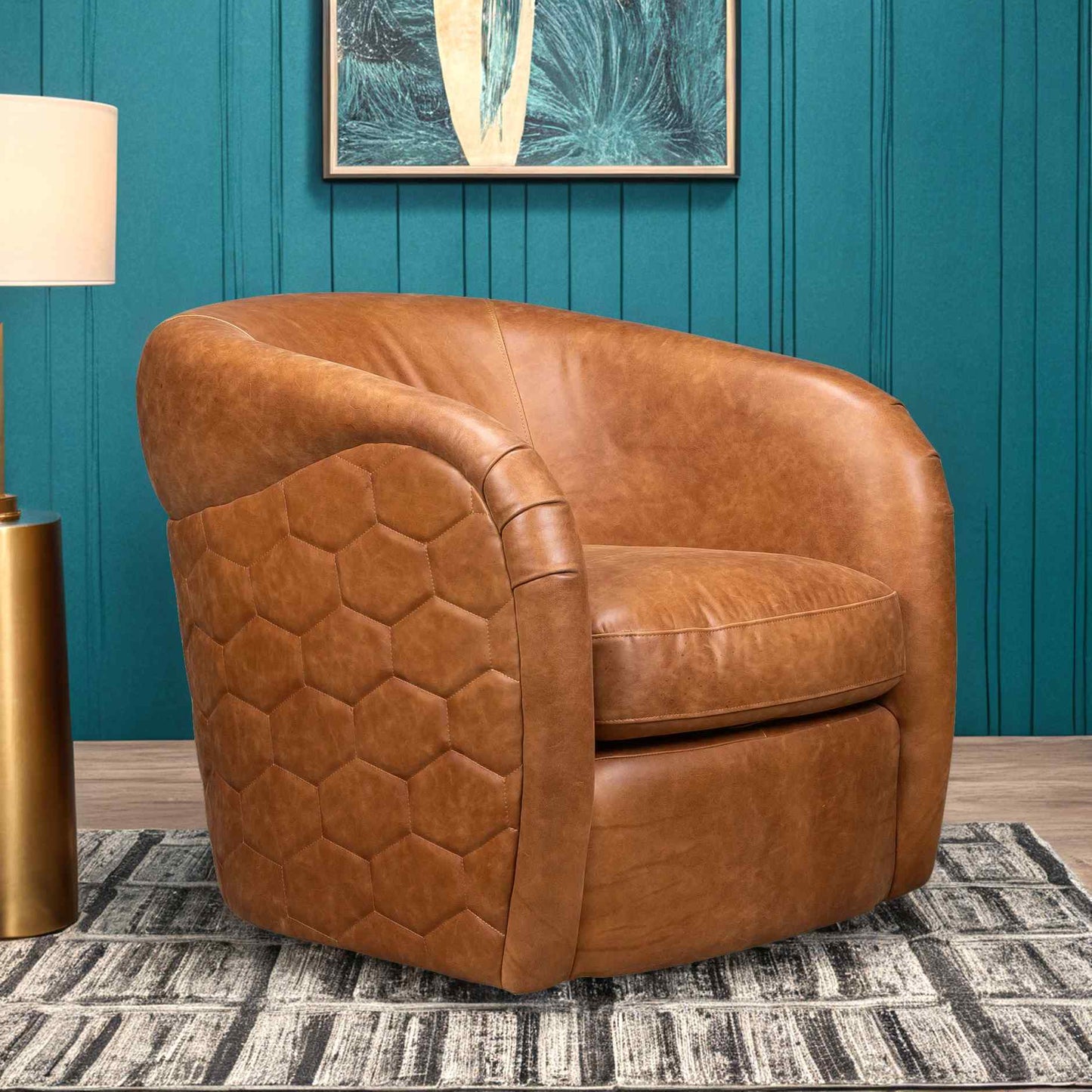 A'Buzz Leather Modern Design Swivel Chair