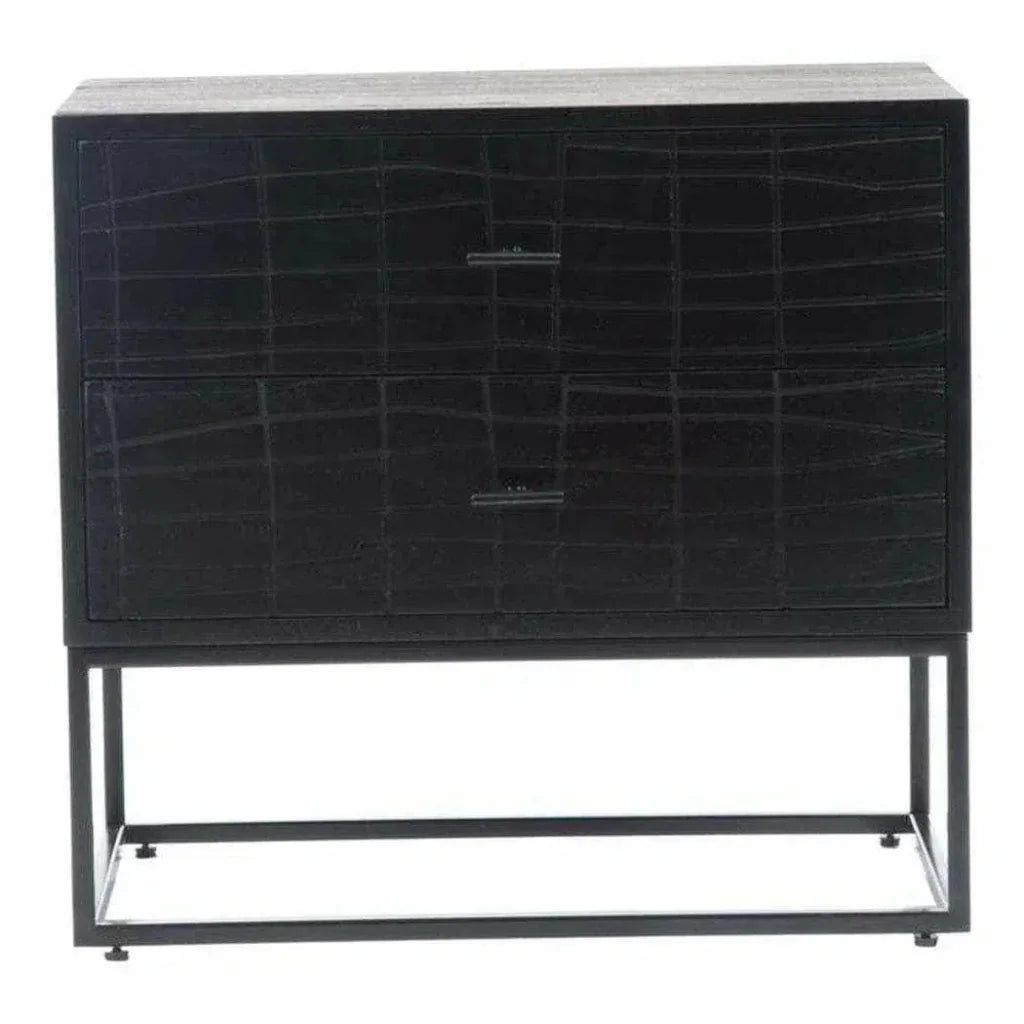 23.5 Inch Nightstand Black Contemporary - LOOMLAN - Moe's Home - Nightstands