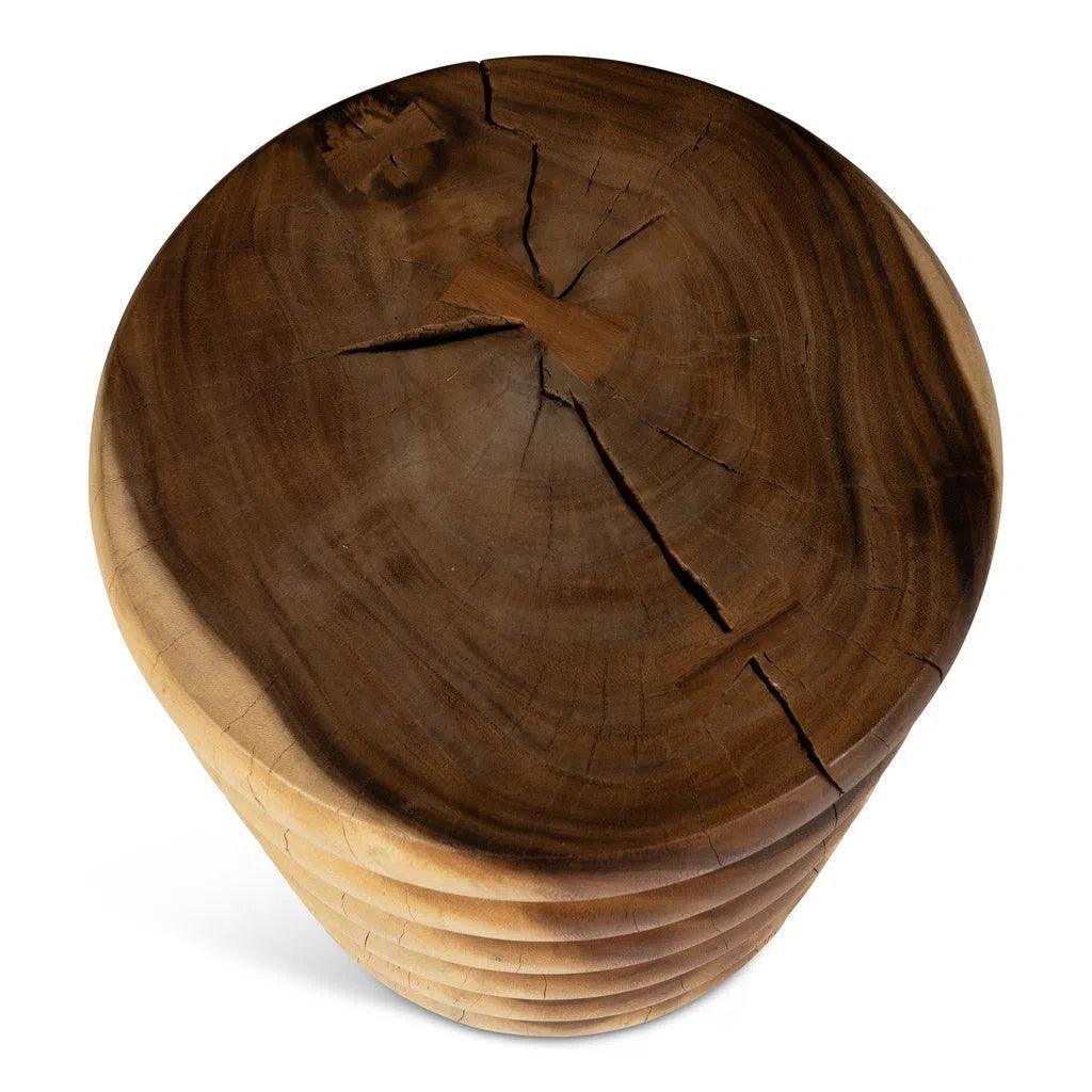 24" Chaiya Natural Solid Chamcha Wooden Side Table - LOOMLAN - Urbia - Side Tables