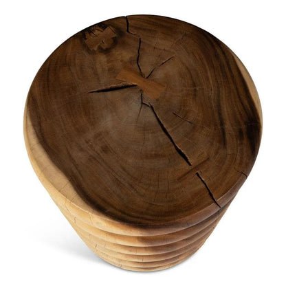 24" Chaiya Natural Solid Chamcha Wooden Side Table - LOOMLAN - Urbia - Side Tables