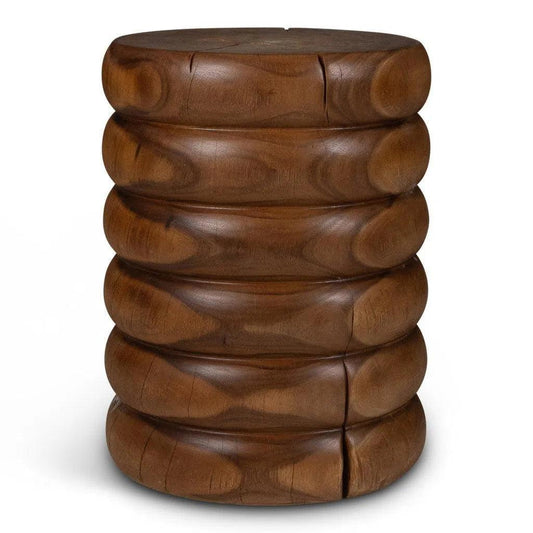 24" Chaiya Natural Solid Chamcha Wooden Side Table - LOOMLAN - Urbia - Side Tables