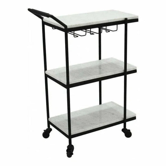 24 Inch Hours Bar Cart White Retro-Home Bar Carts-Moe's Home-LOOMLAN