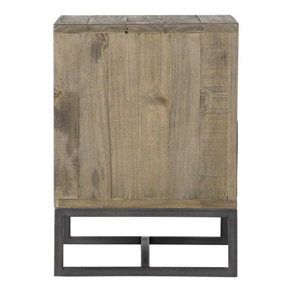 26 Inch Nightstand Brown Rustic - LOOMLAN - Moe's Home - Nightstands
