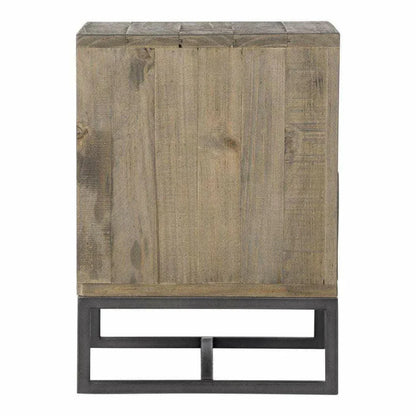 26 Inch Nightstand Brown Rustic - LOOMLAN - Moe's Home - Nightstands