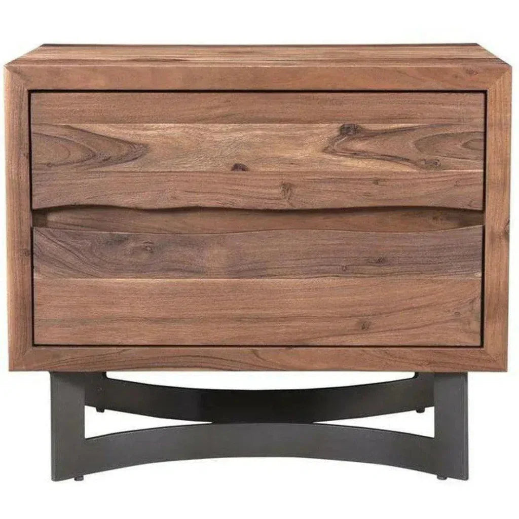 26 Inch Nightstand Smoked Brown Industrial - LOOMLAN - Moe's Home - Nightstands