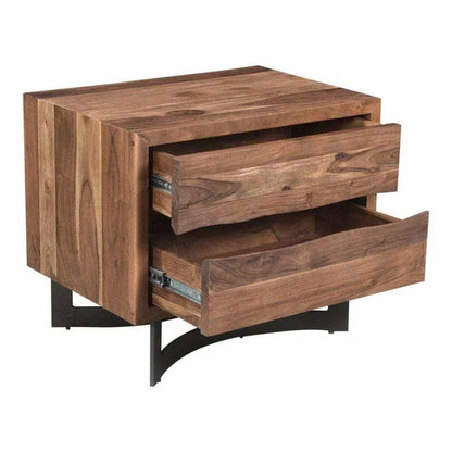 26 Inch Nightstand Smoked Brown Industrial - LOOMLAN - Moe's Home - Nightstands