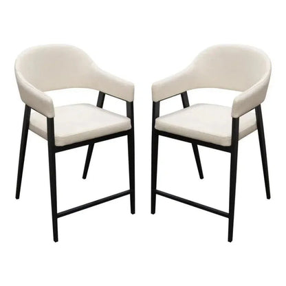2PC Counter Height Chairs In Cream Fabric - LOOMLAN - Diamond Sofa - Counter Stools