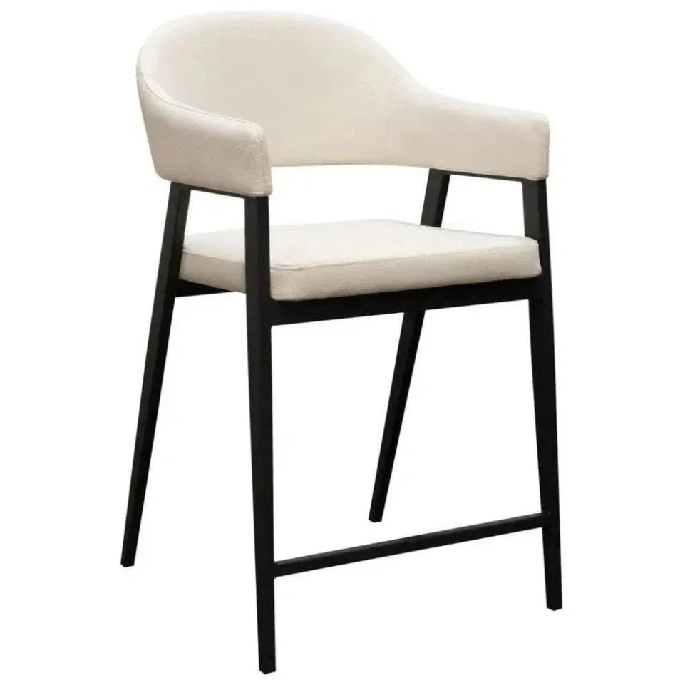 2PC Counter Height Chairs In Cream Fabric - LOOMLAN - Diamond Sofa - Counter Stools