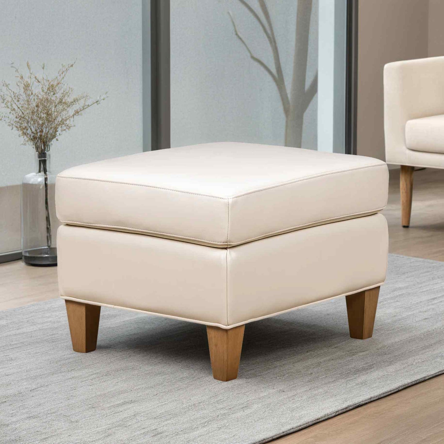 Redding Leather Ashland Pearl Chic Ottoman