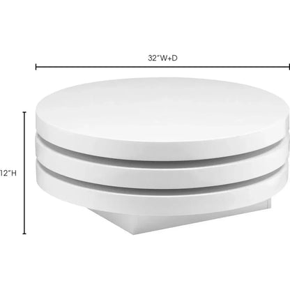 31.5 Inch Coffee Table White Modern - LOOMLAN - Moe's Home - Coffee Tables