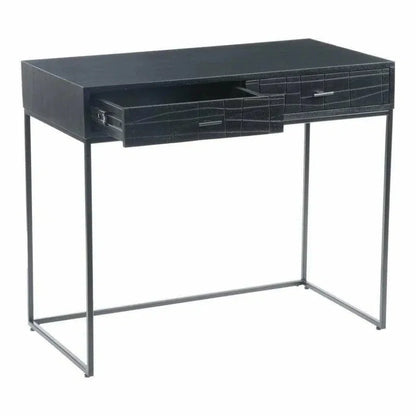 35.5 Inch Desk Black Contemporary-Home Office Desks-Moe's Home-LOOMLAN