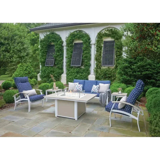 Rectangular Polymer Chat Height Fire Table-Outdoor Fire Tables-Telescope-LOOMLAN