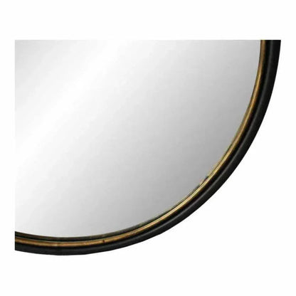 37.5 Inch Round Mirror Black Industrial - LOOMLAN - Moe's Home - Wall Mirrors
