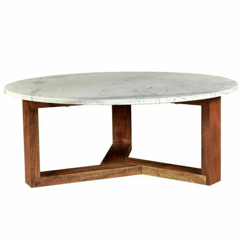 38 Inch Coffee Table Brown White - LOOMLAN - Moe's Home - Coffee Tables