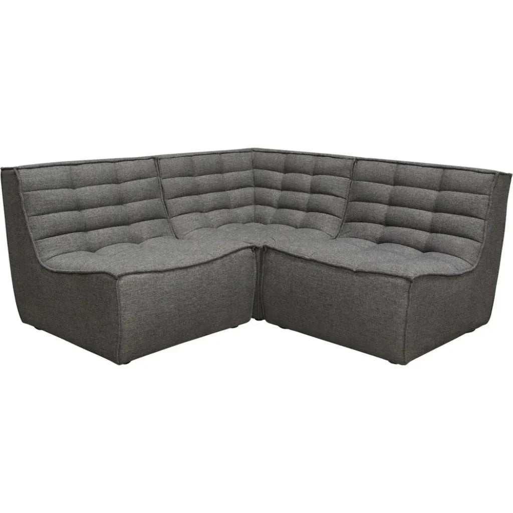 3PC Corner Modular Sectional In Grey-Modular Sofas-Diamond Sofa-LOOMLAN