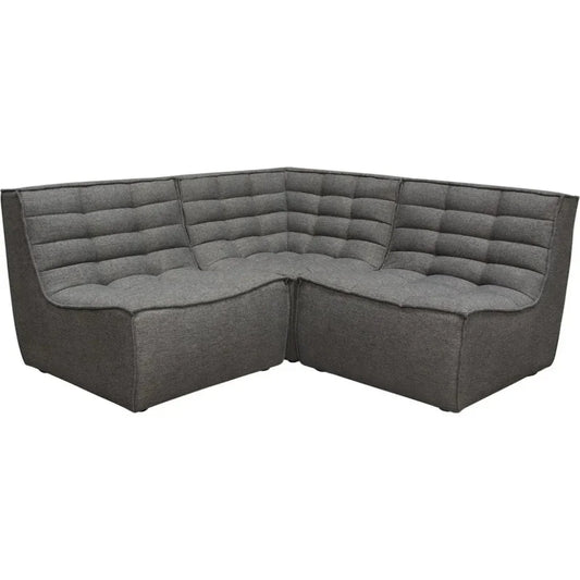 3PC Corner Modular Sectional In Grey-Modular Sofas-Diamond Sofa-LOOMLAN