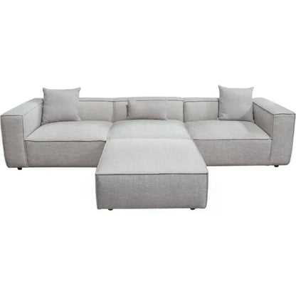 4 PC Set Beige Low Back Sectional Sofa With Ottoman-Modular Sofas-Diamond Sofa-LOOMLAN