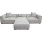 4 PC Set Beige Low Back Sectional Sofa With Ottoman-Modular Sofas-Diamond Sofa-LOOMLAN