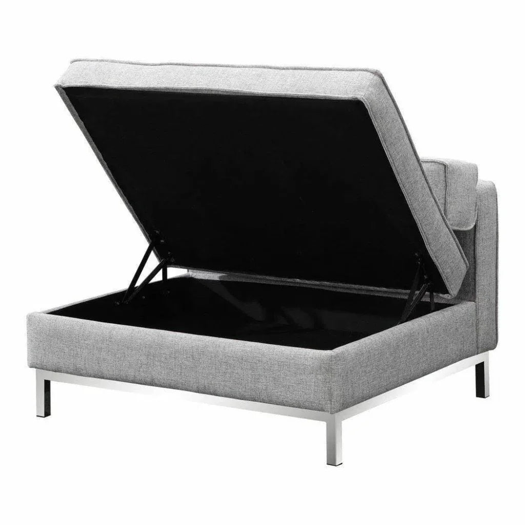 40 Inch Storage Ottoman Grey Modern - LOOMLAN - Moe's Home - Ottomans