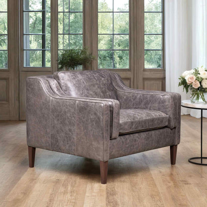 Positano Leather In Venerando Smoke Chair