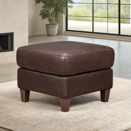 Palermo Luxurious Leather Square Ottoman
