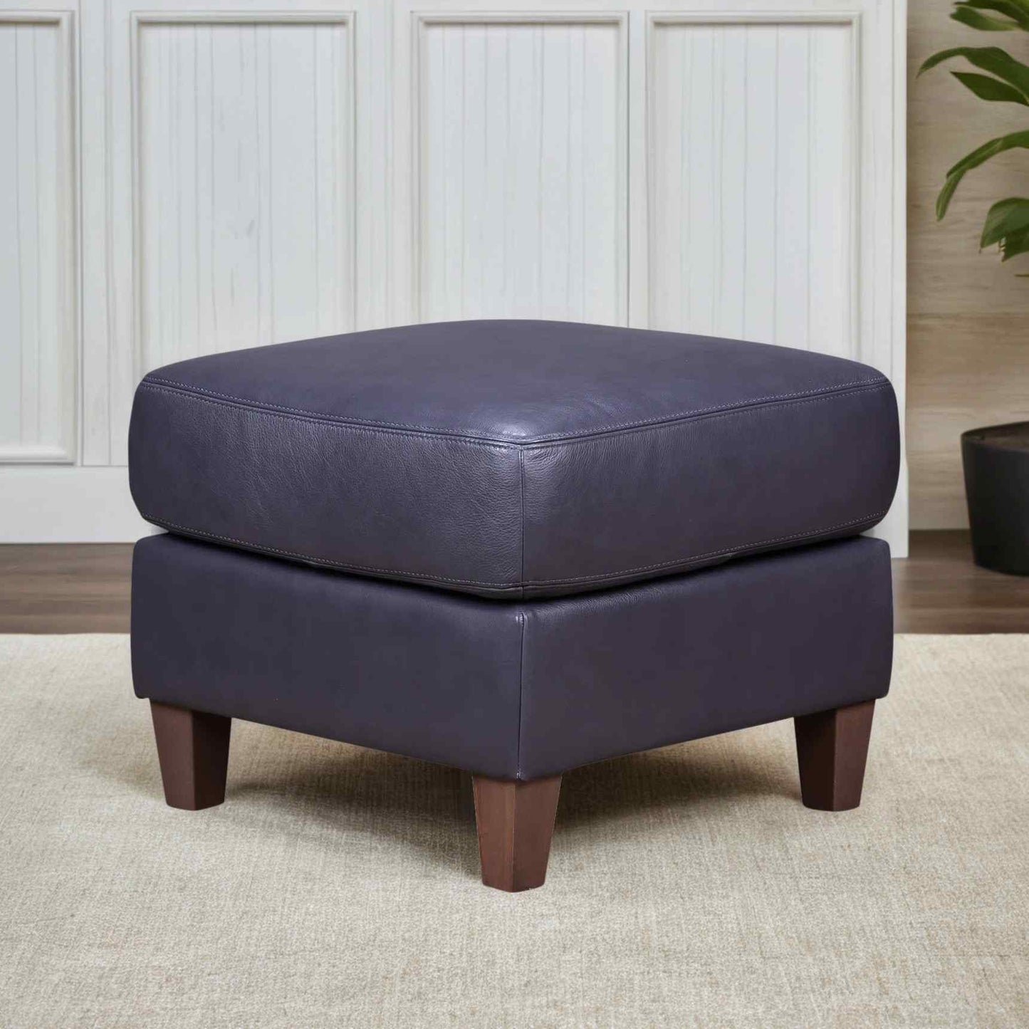 Palermo Luxurious Leather Square Ottoman