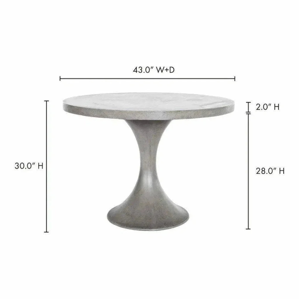 43 in Outdoor Dining Table Grey Contemporary-Outdoor Dining Tables-Moe's Home-LOOMLAN