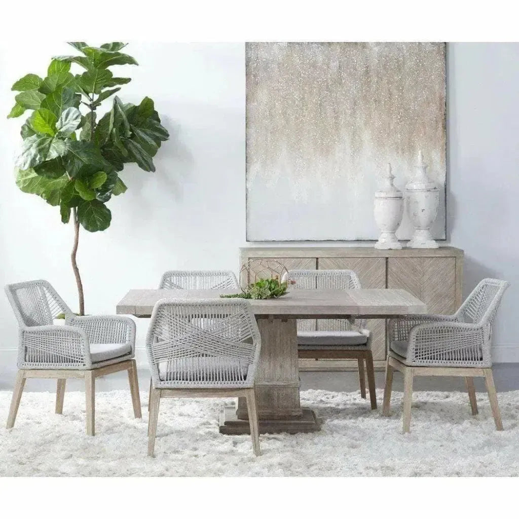 44-64" Solid Wood Square Extendable Dining Table-Dining Tables-Essentials For Living-LOOMLAN