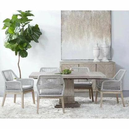 44-64" Solid Wood Square Extendable Dining Table-Dining Tables-Essentials For Living-LOOMLAN