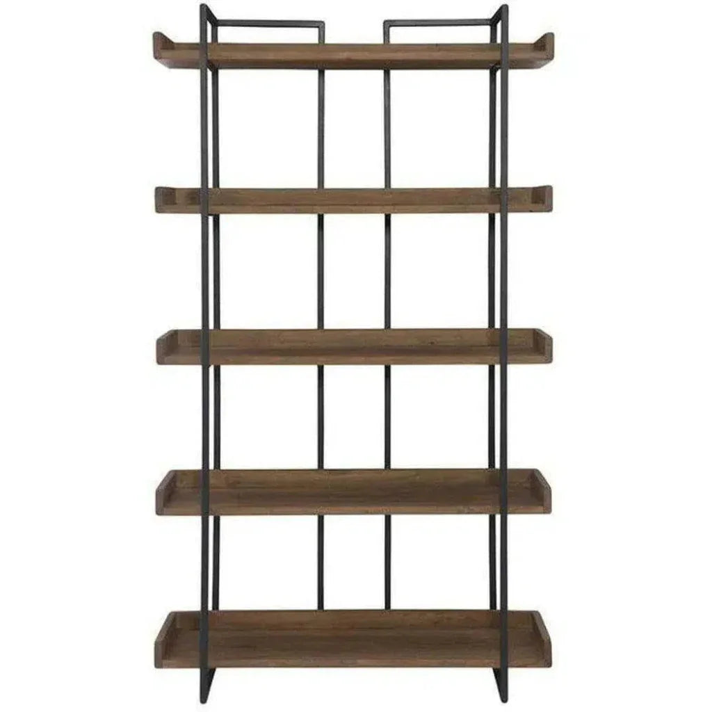 44 x 77 in Bookshelf Small Brown Industrial - LOOMLAN - Moe's Home - Etageres