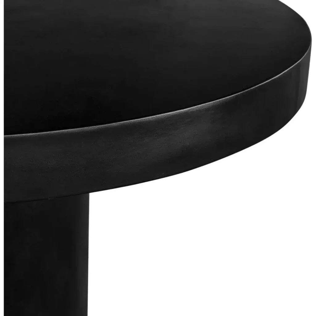 47 Black Round Outdoor Dining Table Cement-Outdoor Dining Tables-Moe's Home-LOOMLAN