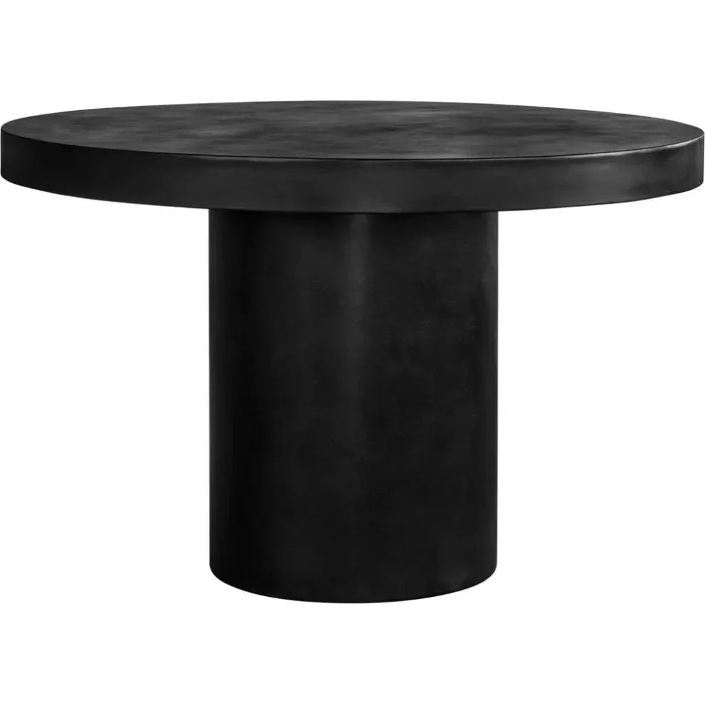 47 Black Round Outdoor Dining Table Cement-Outdoor Dining Tables-Moe's Home-LOOMLAN
