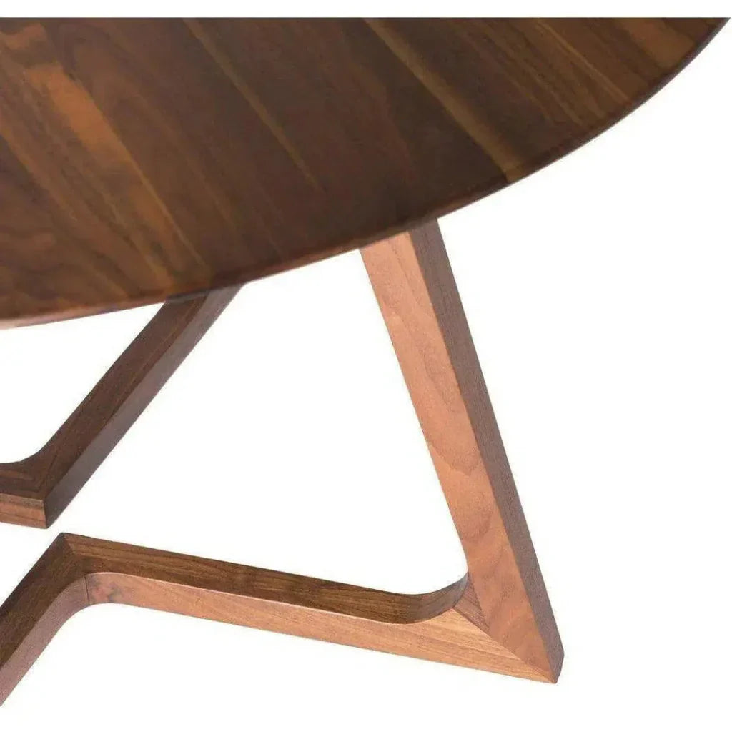 47 Inch Dining Table Round Brown Mid-Century-Dining Tables-Moe's Home-LOOMLAN