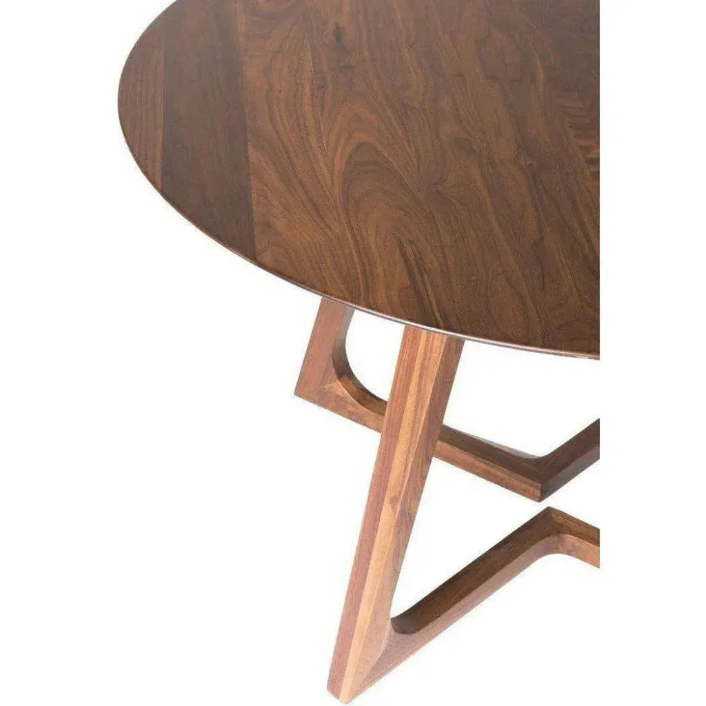 47 Inch Dining Table Round Brown Mid-Century-Dining Tables-Moe's Home-LOOMLAN