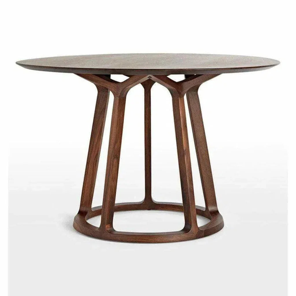 47 Inch Round Dining Table Brown Mid-Century-Dining Tables-Moe's Home-LOOMLAN