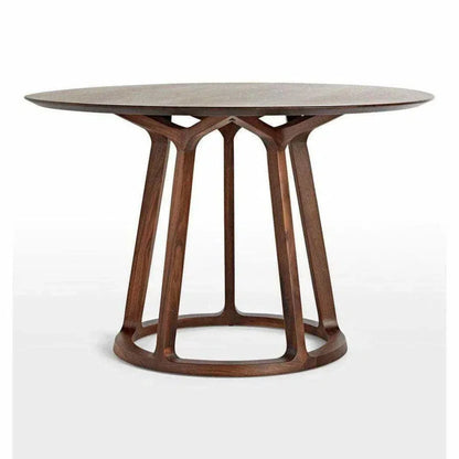 47 Inch Round Dining Table Brown Mid-Century-Dining Tables-Moe's Home-LOOMLAN