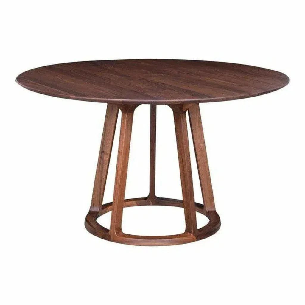 47 Inch Round Dining Table Brown Mid-Century-Dining Tables-Moe's Home-LOOMLAN
