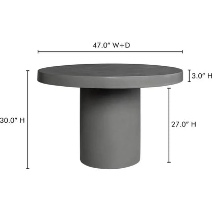 47 in Outdoor Dining Table Grey Contemporary-Outdoor Dining Tables-Moe's Home-LOOMLAN